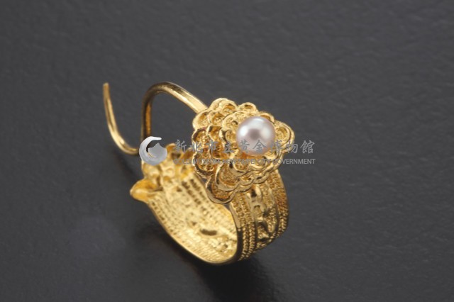 牡丹明珠金耳環左藏品圖，第1張