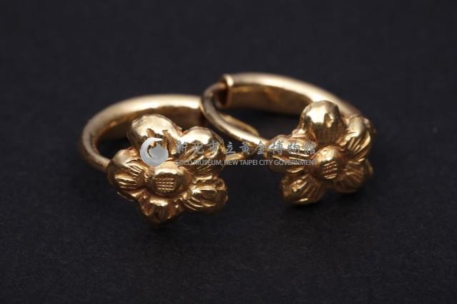 梅花金耳環一對藏品圖，第4張