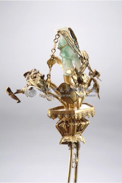 鑲玉步搖髮釵藏品圖，第4張