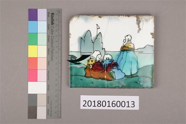 手繪彩磁：山水人物二藏品圖，第1張