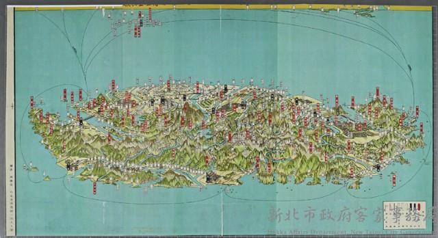 臺灣鳥瞰地圖(複製品)藏品圖，第1張