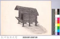 六柱穀倉-19六柱穀倉側開式的搭建16-1：安置門片完成圖(無門片)藏品圖，第2張