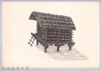 六柱穀倉-20六柱穀倉側開式的搭建16-2：完成圖(有門片)藏品圖，第1張