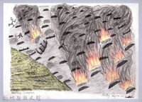 黑帶巴彥畫冊-9芒草林的開墾3：燃燒芒草堆藏品圖，第1張