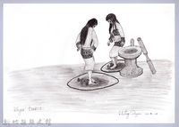 黑帶巴彥畫冊-30穀類入倉1：腳搓小米藏品圖，第1張