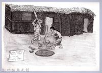 黑帶巴彥畫冊-31穀類入倉3：舂穀藏品圖，第1張