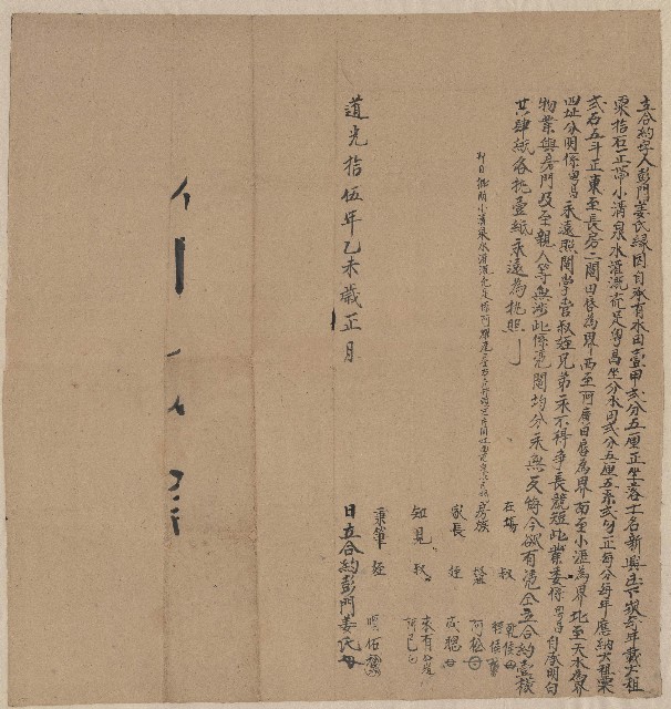 正月彭門姜氏立合約字(粵昌)的圖片