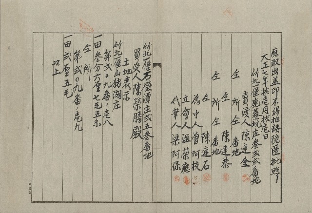 大正7年11月杜賣盡根契字(一)的圖片