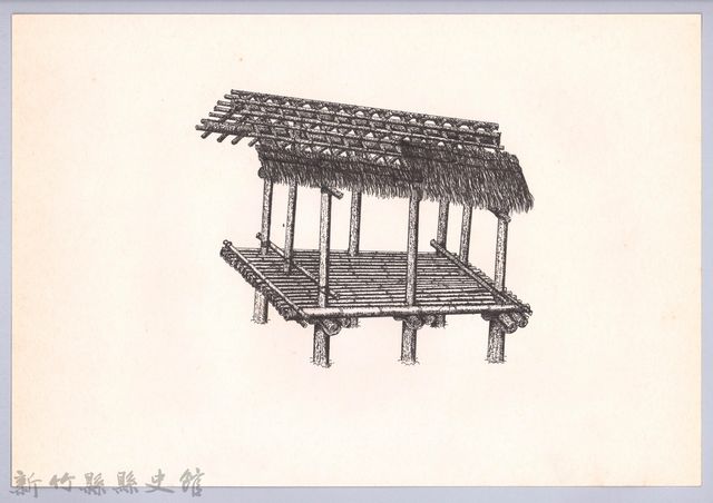 六柱穀倉-9六柱穀倉側開式的搭建9-1：鋪屋頂的圖片