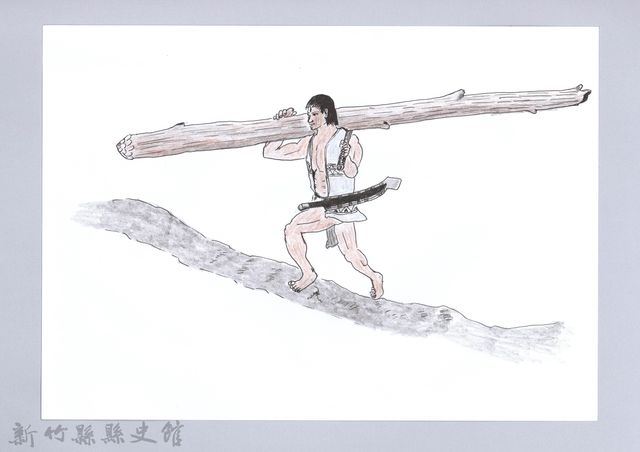 七柱穀倉-3立柱搭建2：收集柱料的圖片