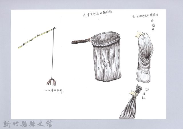 記憶中桃山村童玩的演進-19釣青蛙的網子製作的圖片