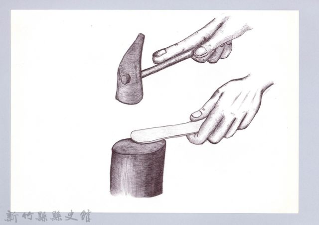 狩獵用具漁用-65製作口簧琴3：敲打簧片的圖片
