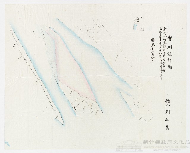劉仁贊申請新竹州竹東郡荳子埔實測設計圖藏品圖，第1張