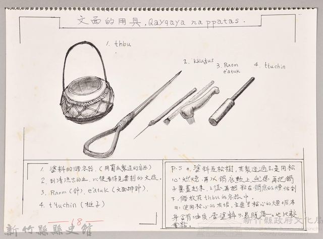 泰雅文化探索-18文面的用具藏品圖，第1張