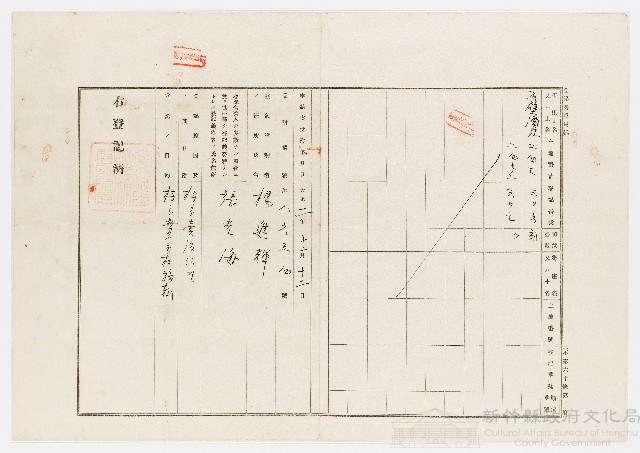 大正2年11月登記濟證用紙㈡藏品圖，第1張