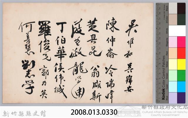 彭公瑞鷺縣長主持新竹縣政八年誌念：警察局警員簽名名冊藏品圖，第3張