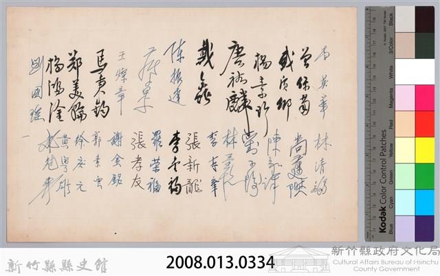 彭公瑞鷺縣長主持新竹縣政八年誌念：民防參謀指揮部職員簽名名冊藏品圖，第3張