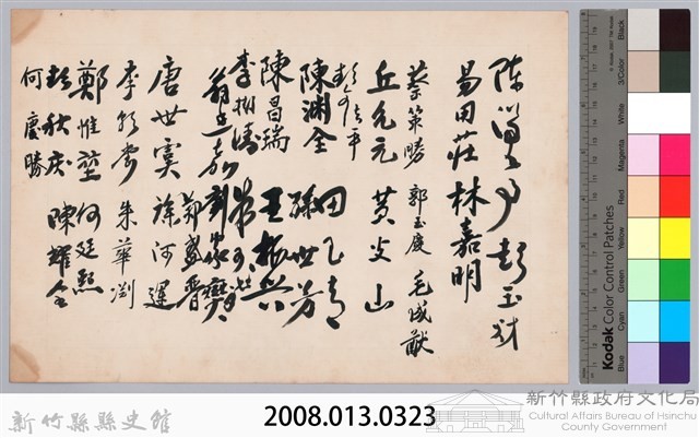 彭公瑞鷺縣長主持新竹縣政八年誌念：教育科職員簽名名冊藏品圖，第3張