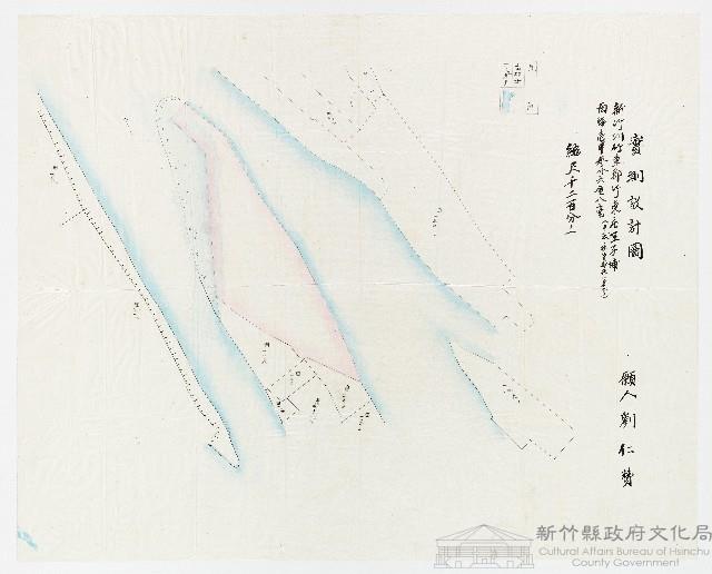 劉仁贊申請新竹州竹東郡荳子埔實測設計圖藏品圖，第1張