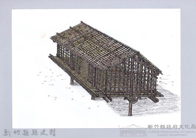 七柱穀倉-15七柱穀倉尖頂式的搭建12：立橫牆骨藏品圖，第1張