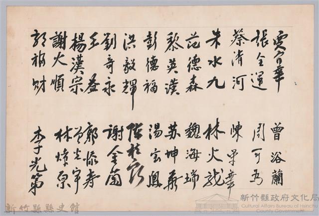 彭公瑞鷺縣長主持新竹縣政八年誌念：地政科職員簽名名冊藏品圖，第1張