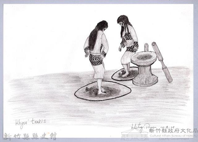 黑帶巴彥畫冊-30穀類入倉1：腳搓小米藏品圖，第1張