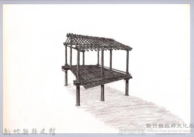 六柱穀倉-28六柱穀倉前開式的搭建7：放斜木藏品圖，第1張