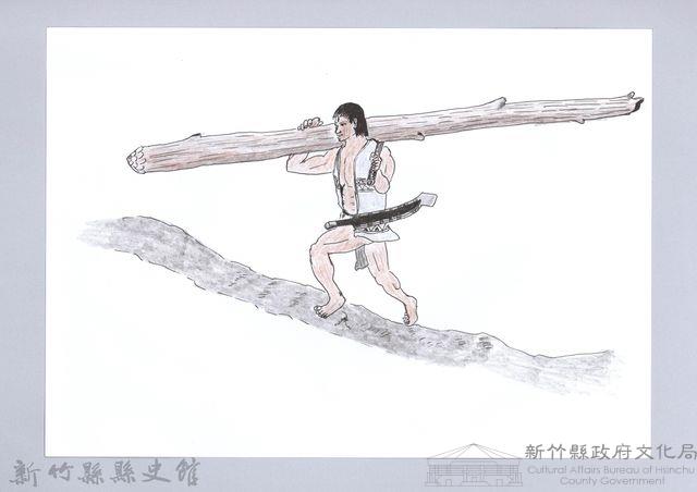 七柱穀倉-3立柱搭建2：收集柱料藏品圖，第1張