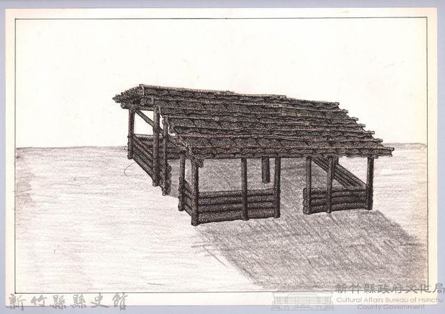 泰雅族的建築史：房屋篇-22樹皮屋的搭建3：鋪下半部牆面藏品圖，第1張