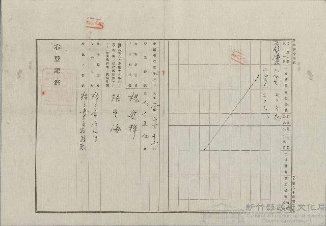 大正2年11月登記濟證藏品圖，第1張
