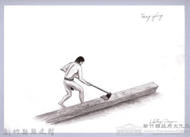 黑帶巴彥畫冊-63木料取得與加工3：木料修整藏品圖，第1張