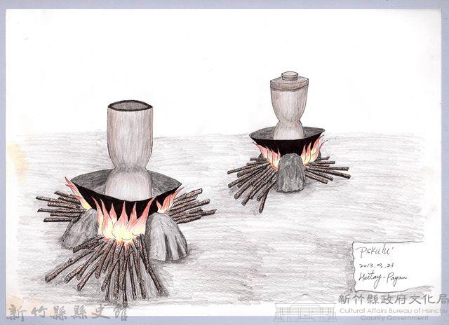 黑帶巴彥畫冊-37糯米餅製作2：蒸小米藏品圖，第1張