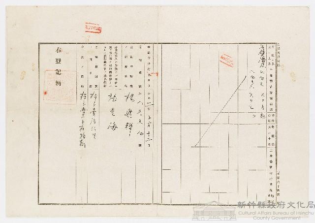 大正2年11月登記濟證用紙㈡藏品圖，第1張