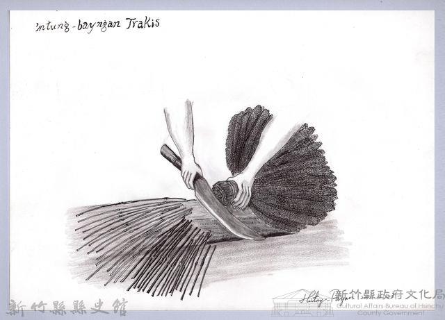 黑帶巴彥畫冊-25穀類收割3：切除小米莖藏品圖，第1張