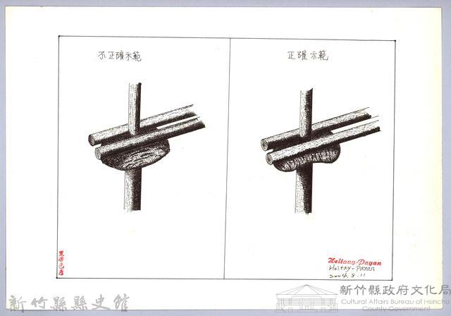 泰雅族的建築史：穀倉篇-13四柱穀倉的搭建2-2：防鼠板與床桿正確的擺置-1藏品圖，第1張