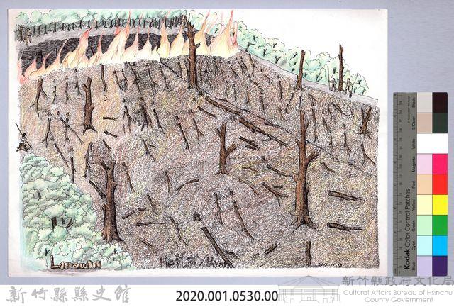 黑帶巴彥畫冊-13森林的開墾法2：曬乾樹枝並燃燒藏品圖，第2張