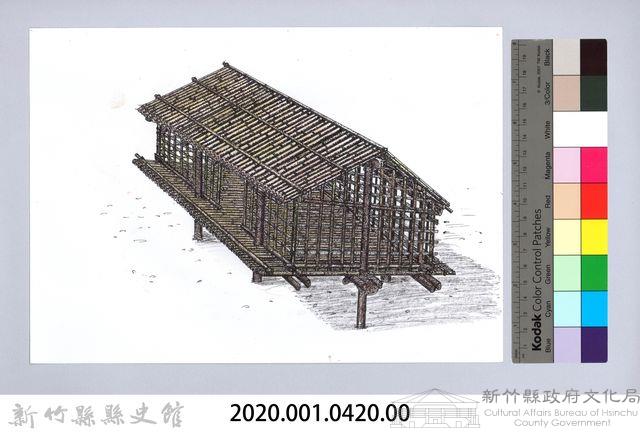 七柱穀倉-15七柱穀倉尖頂式的搭建12：立橫牆骨藏品圖，第2張