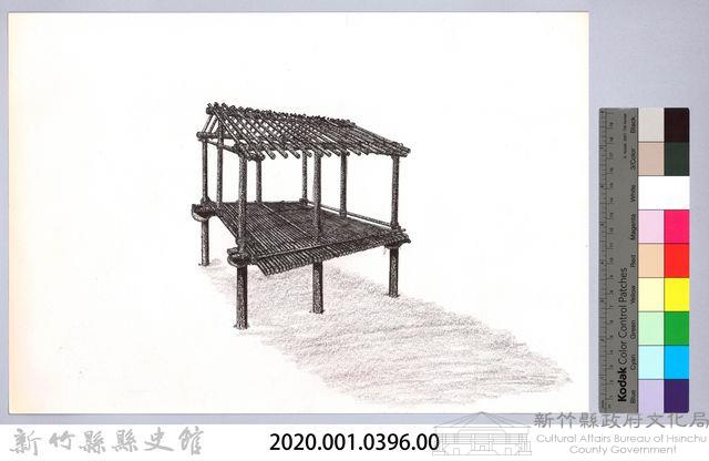 六柱穀倉-28六柱穀倉前開式的搭建7：放斜木藏品圖，第2張