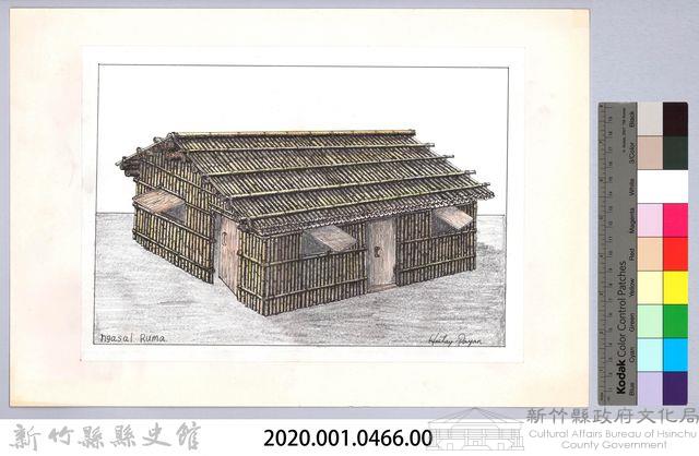 泰雅族的建築史：房屋篇-39竹屋的搭建7：安置門窗完成圖藏品圖，第2張