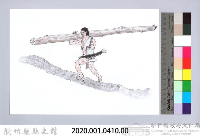 七柱穀倉-3立柱搭建2：收集柱料藏品圖，第2張