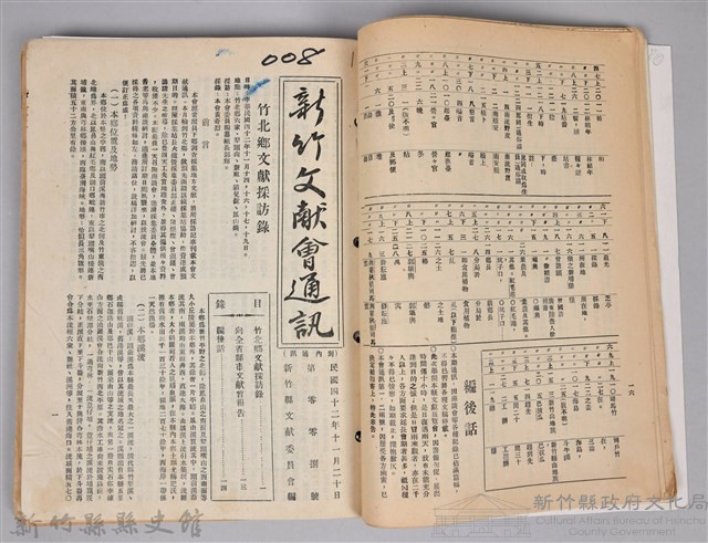 新竹文獻會通訊縣史館(刊印本)藏品圖，第8張