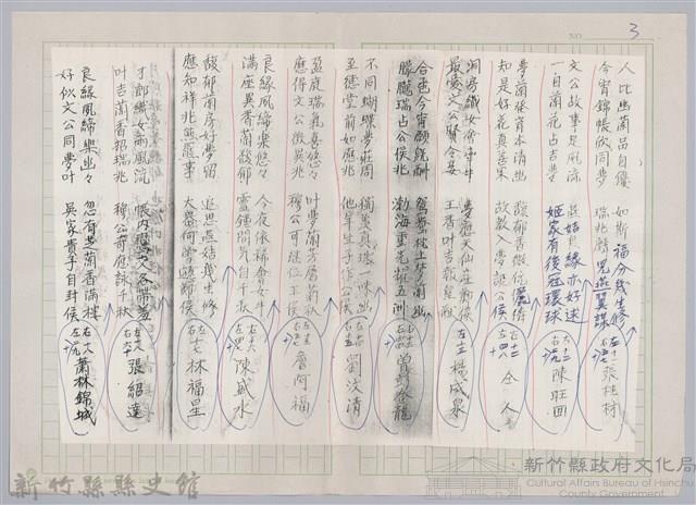林柏燕輯註：「大新吟社」原稿複印本─六十九藏品圖，第3張