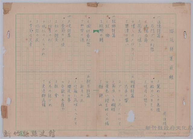 《櫻花詩集》目錄藏品圖，第1張