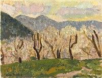 杏花之山丘（日本）的圖片