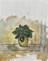 窗邊瓶花的圖片