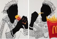 「摩登原始人」系列作品-我們一起去吃麥當勞!藏品圖，第1張