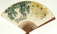花卉黃菊成扇藏品圖，第1張