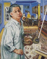 畫室中的畫家的圖片