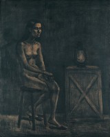 裸女與油燈的圖片