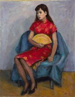 著中國服的日本婦人藏品圖，第1張